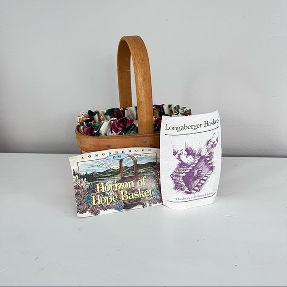 Longaberger 1995 vintage Horizon of Hope basket and accessories - Picture 1 of 12